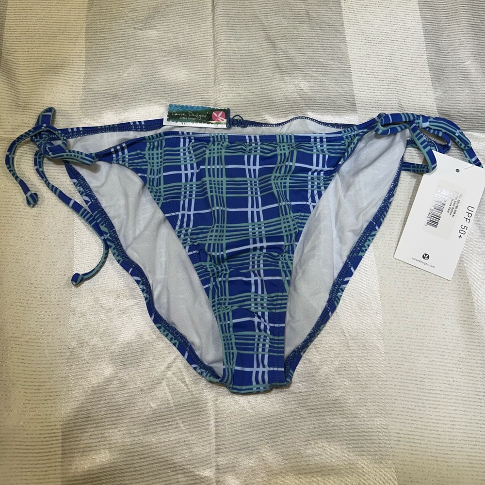 NWT Carve Designs La Paz Bikini Bottom in Blurple Plaid XL